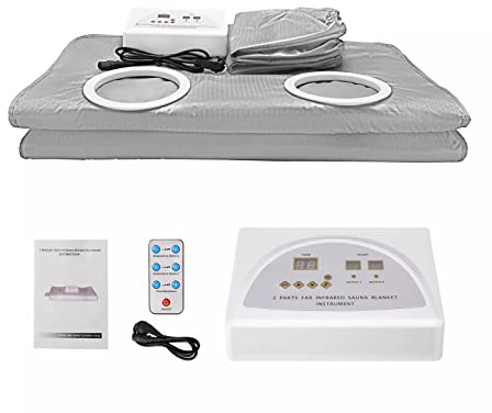 Kit de sauna Manta de Sauna infrarroja lejana, diseño de manga de mano elástica, manta de Sauna térmica de 2 zonas, moldeador corporal for pérdida de peso y Fitness Calentador de sauna de baño de vapo