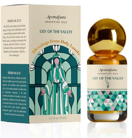 Lily of The Valley Anointing Oil, 9ml, Christian Gifts, Aromafume | Blessings from The Holy Lands | Blessed Olive Oil from Jerusalem with Biblical Spices | Holy Oils for Prayer and Protection