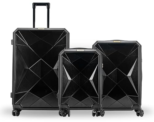 ONAIR 3-Pcs Reisekoffer Gepäck-Sets – Schwarz & Gold (S, M, L) Wasserabweisende Hartschale mit TSA-Schloss, leise Rollen, Robustes ABS-Material, praktische Koffer & trolleys – ideal für Jede Reise.