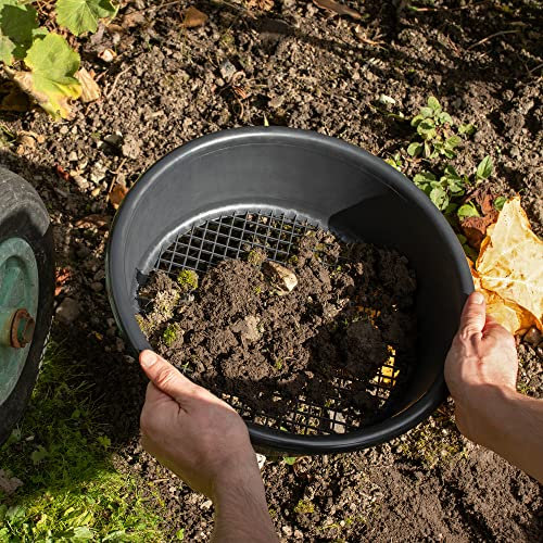 Hardys Large Plastic Garden Sieve | Heavy Duty Mesh Garden Soil Sieve, for Sieving Top Soil, Stones, Coarse Sand - BPA Free Compost Riddle, 35cm x 1cm Holes