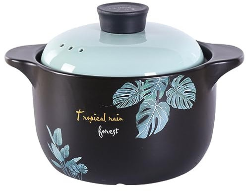 Ceramic Stockpot, Nonstick Dish Casserole, Stovetop Round Stewpot with Lid, Heat-Resistant Soup Pot Hot Pot Clay Pots Stew Pan Cooking Pot, with Handles -6.5L