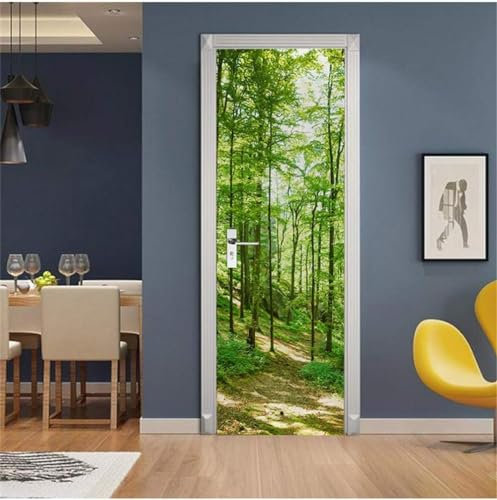 Türtapete Selbstklebend 85x215 cm Türfolie Selbstklebend Wald Türaufkleber Türposter Natur Türsticker Fototapete 3D Effekt für Schlafzimmer Wohnzimmer Küche A1259