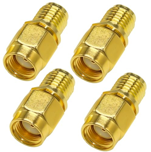TUOLNK 4 Stück SMA Buchse auf RPSMA Stecker Koaxialadapter, SMA-Koaxialstecker, verlustarmes Koaxialkabel für Routerantenne, Audio