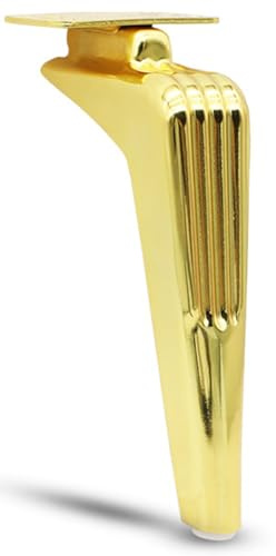 Modmetal 4 Stück konische Möbelbeine aus Metall,Moderne Ersatz-Couchbeine für Sofa,Schrank,Tisch,Stuhl,Schrank,Couch usw.,Gold,15 cm