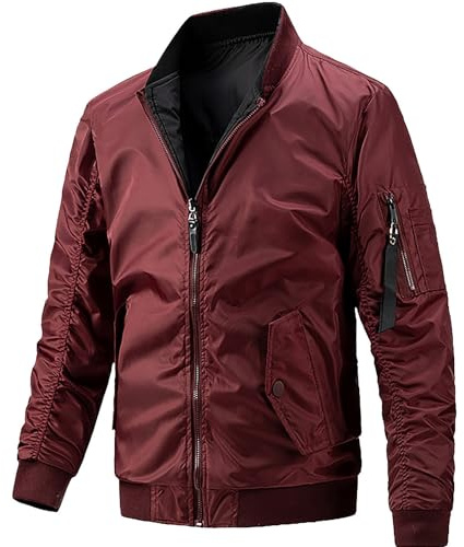 SYDUZAX Giacca Antivento e Antipioggia Uomo Offerte Bomber Classico Giacca Uomo Tinta Unita a Maniche Lunghe Girocollo con Cappuccio Cerniera e Tasche Giacca da Lavoro Sportiva Leggera e Casual