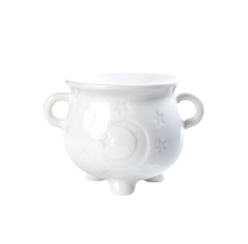 Difusor de Velas de crisol de cerámica, Soporte for Quemar Palo Santo de Salvia, decoración del hogar de Moda desmagnetizadora de adivinación(White)