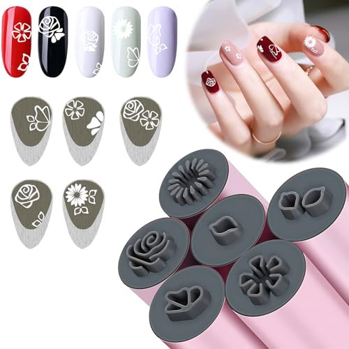 SZSMW 6-Teiliges Set Nagel Stempel - Nail Stamp - Stempelstifte für Nägel,Zur Nageldekoration, Perfekt für Frauen, Die Maniküre und Tägliche DIY-Maniküre Mögen