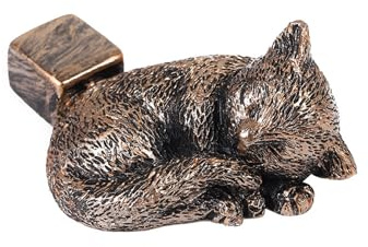 Stgbcst Pied de pot de fleurs - 6 x 6 x 8 cm - En résine - Motif tortue, grenouille, lapin - Convient pour toutes les fleurs intérieures et extérieures (chat couché)