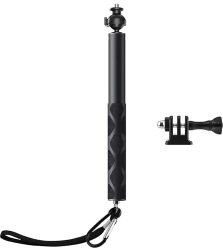 Wiseten Selfiepinne för Insta360 GoPro, 120 cm bärbar, expanderbar stång/monopod med 360° kulled för actionkamera GoPro Hero 13 12 11 10 Insta 360 X5 X4 X3 DJI Osmo Pocket 3