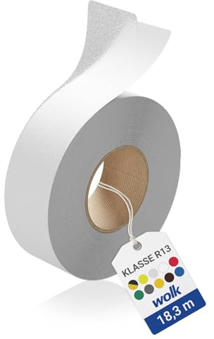 wolk Antirutsch Klebeband Transparent R13 – 50 mm x 18,3 m Selbstklebend | Antirutschband für Treppe, Rampe & Außenbereich – zertifiziert nach BGR 181, UV- & wetterfest