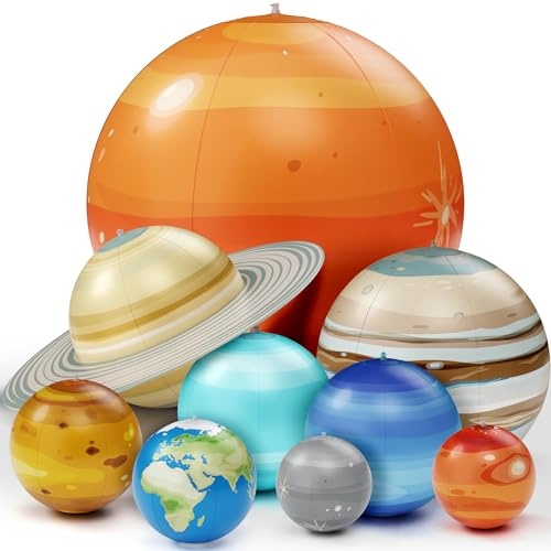 Dan&Darci Pianeti gonfiabili del sistema solare per bambini, giocattoli scientifici, decorazione per la stanza dei ragazzi, regali di compleanno spaziali, decorazioni per feste a tema spaziale, regali