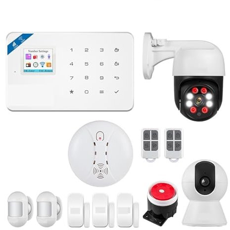 Sistema di allarme per la sicurezza domestica, Il di allarme di sicurezza Smart GSM funziona con il rilevatore di movimento antifurto domestico, il sensore for porte e finestre per la casa, appartamen