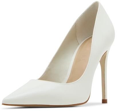 Steve Madden Women's Noir Pump, White Leather, 8