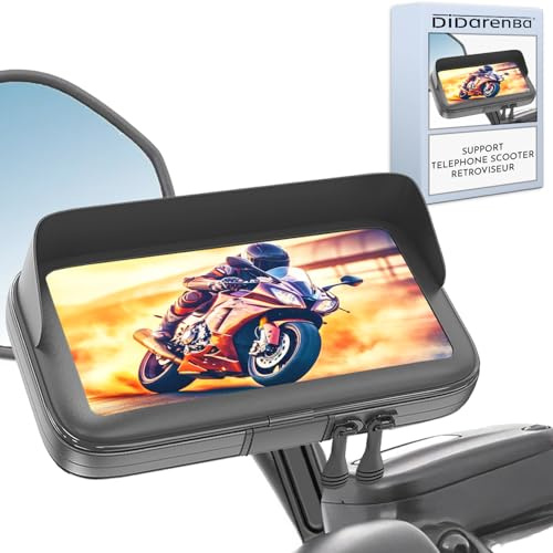 Handyhalterung Motorrad wasserdicht Roller Spiegel Kompatibel mit Smartphones bis zu Einer Größe von 7,5 | Wasserdicht, Schutzhülle, kompatibel mit Smartphones