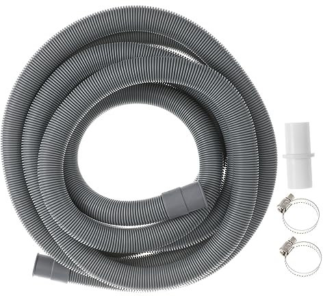TEHAUX 4-Meter Washing Machine Drain Hose Extension Kit Clamp Connector Washer Discharge Hose Compatible Fully Automatic Front Load Washers for Laundry Setup