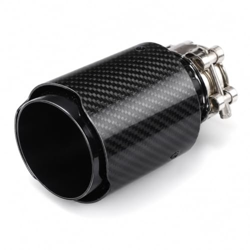 Tuyau D'Échappement de Voiture Embout Queue 63mm/101mm Sortie Echappement Voiture Texture Fibre de Carbone 3K Inoxydable Accessoire de Modification Voiture pour Performance et Style