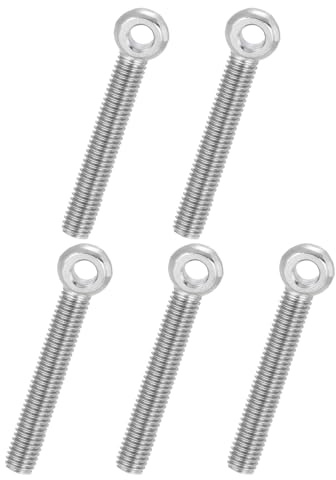 PATIKIL 5 Pcs Tornillo De Ojo Giratorio Con Hombro M8x60mm Acero Inoxidable 304 Roscado Completo Ojo De Pez Agujero Deslizante Perno De Arrastre Sujetadores Metálicos Tornillos Color Plata
