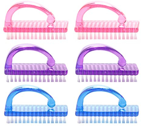 GANAZONO 6pcs Nail Dust Brush Nail Art Brush Cleaner Fingernail Scrub Hard Scrubbing Dust Remover for Art