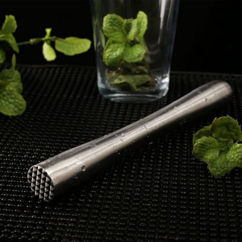 Cocktail-Stößel und Stampfer aus Edelstahl zum Zerkleinern von frischen Zutaten in Cocktails mit bequemem Griff, geeignet für Bar und Zuhause (18,5 cm)