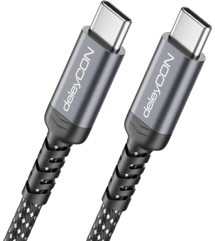 deleyCON 2m USB-C Kabel PD 3.1 240W 10Gbps DP Alt Mode | Ladekabel Datenkabel 4K@60Hz für Ladegerät, iPhone 17/16 Pro Max Air, AirPods, Galaxy A16/A56/S26/S25/S24, SSD, MacBook