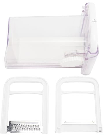 Cortador y rallador de queso multifuncional con contenedor de almacenamiento |Cuchillas de acero inoxidable para corte/trituración/rallado precisos |Plástico ABS, fácil