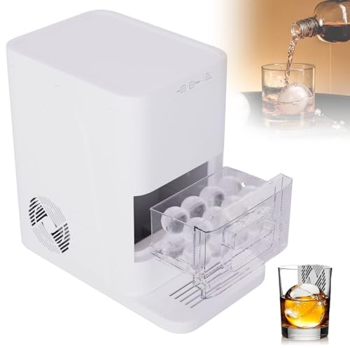 Macchina per il ghiaccio sferica, macchina per ghiaccio da banco, 72 palline di ghiaccio al giorno, serbatoio dell'acqua da 1,2 l, autopulente, ideale per uso domestico o bar