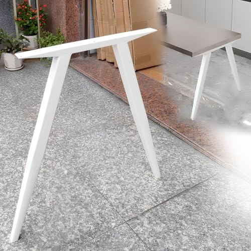 WATAOW Metalltischbeine 1 Stück｜72cm Höhe｜Konisches Vierkantrohr Möbelfüße｜Mit Rutschfesten Füßen｜für Esstisch/Bürotisch/Schreibtisch/Werkbank(Weiß,50x72cm/20x28in)