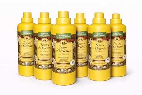 Tesori d’Oriente Vaniglia & Zenzero Weichspüler – 6er Pack – je 760 ml – TOTAL 4560 ml – Vanille & Ingwer aus Madagaskar – Konzentrierter Duftweichspüler Veltao Set