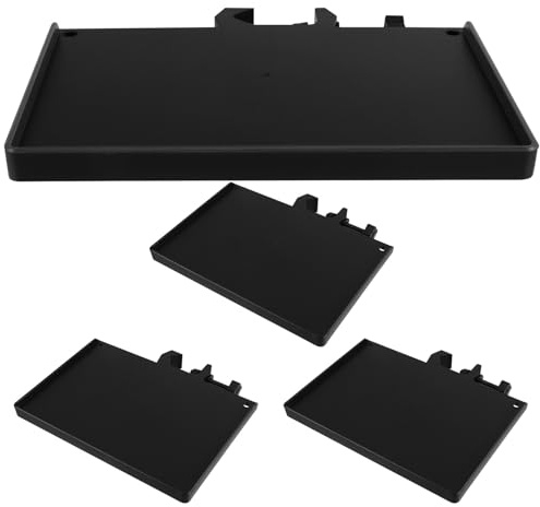 MUCKLILY 4pcs Small Multi-functional Desk Mount Tray 200x140mm for Microphone, Sound Card, Xlr Cable and Audio Equipment Organizer Compatible with Mic Arms and Phone Tripods for Live