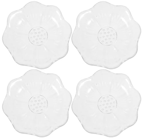 DOITOOL Posavasos de Vidrio Transparente 4 Piezas Almohadillas Creativas para Taza Soporte para Té Reutilizable Decoración para Mesa de Cocina y Salón de Té Accesorios