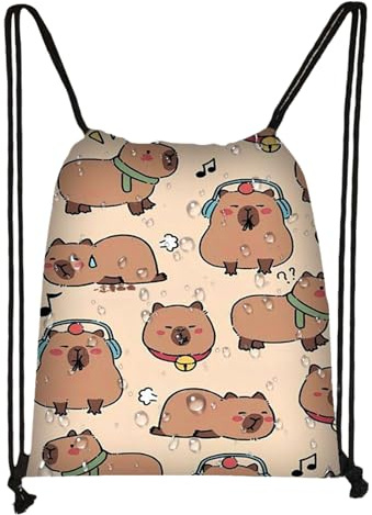 Genérico Carpincho ryggsäck - 20 l söt dragsko ryggsäck sport vattentät söt djur ryggsäck | lekfull tecknad bärsäck barn kvinnor män fitness träning, Vikt:, Consulte la descripción, Se