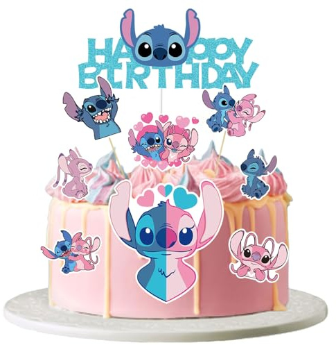 8 Cake Decoration, Cupcake Topper, für Junge Mädchen Geburtstag Themen Party（Blau-b