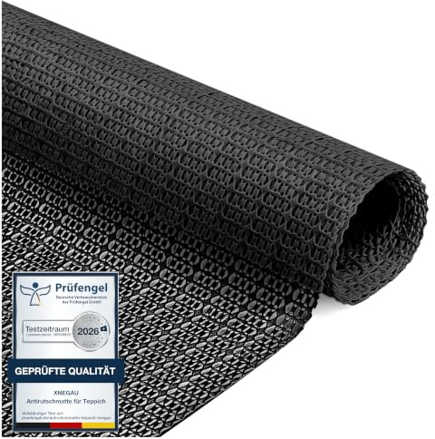 sous Tapis Antidérapant 140x200cm PVC, Découpable, Extra Adhérence, Noir