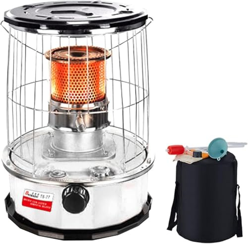Stufa portatile a cherosene, stufa da campeggio per interni ed esterni, barbecue per pesca sul ghiaccio, potenza di fuoco regolabile, riscaldamento surround