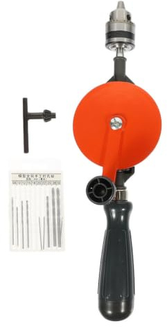 YARNOW Trapano Manuale a Manovella Impugnatura Rinforzata Antiaffaticamento 3/8 Pollici in Acciaio Portapunte 0,6-10mm per Falegnameria e Hobbisti