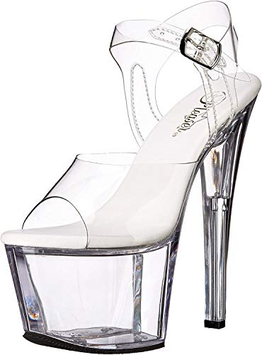 Pleaser Sky-308vl, Sandalias Abiertas Mujer, Clr Transparente, 36 EU