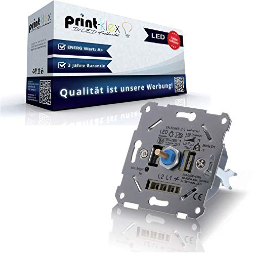 Universal Drehdimmer LED Halogen Dimmer Dimmschalter LED 3-100 Watt und Halogen etc 10-220 Watt geeignet Plieger Niko Gira Legrand Berker Klein Feller Edizio Jung - Phasenabschnitt/Phasenanschnitt