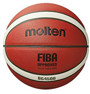 Molten B7G4500-DBB Basketball, Pro Wettspielball, Premium Synthetik-Leder, 12 Felder, DBB geprüft, orange/Ivory, Größe 7, Paketeinheit 12