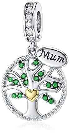Dalaran Sterling Silver Heart Charm for Pandora Mum, Sister, Daughter, Wife - Family Dangle Charm