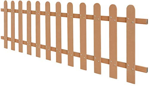 yorten WPC Lattenzaun WPC-Zaun Zauns mit insgesamt 12 Latten 200 x 60 cm Zierzaun als Gartenzaun Einfacher Zusammenbau Braun