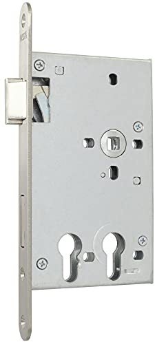 Einsteckschloss für zwei Profilzylinder - Produkt-Richtung: DIN links - 015676500426 erial/Oberflächen: Edelstahl V2A matt gebürstet, Produkt-Richtung: DIN links, Dornmaß: 65, Schl