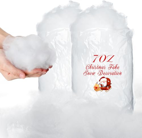 Tatuo Decorazione Natalizia con Neve Finta Neve Artificiale Neve Fibra Soffice Neve Interna per Albero di Natale Inverno Mantello Villaggio Natività Natale Display(14 Once/400g)