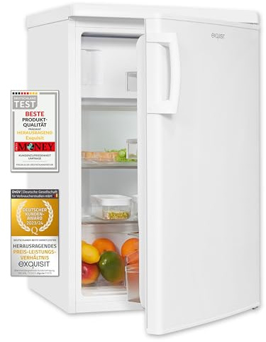 Exquisit Réfrigérateur Table Top KS16-4-HE-040D Blanc | Classe D très efficace | sous comptoir avec congélateur | 109 litres de capcité nette