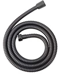 Tubo doccia nero in acciaio inox per doccia e vasca da bagno, parte di ricambio, 1,5 m, tubo flessibile per doccia portatile