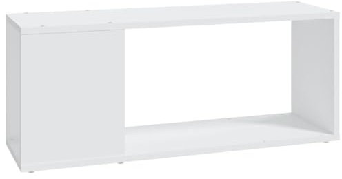 vidaXL TV Schrank mit Stauraum Lowboard TV Möbel Tisch Board Sideboard Fernsehtisch Fernsehschrank HiFi-Schrank Weiß 80x24x32cm Holzwerkstoff