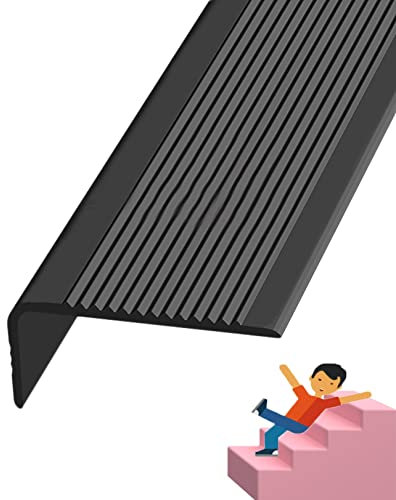 Winkelprofil Treppenkantenprofil Anti-Rutsch Treppenkante Selbstklebend Treppen-Kantenprofil Winkel-Schutzprofil PVC Kunststoff Anti Rutsch Treppe, Eckschutzprofil, Antirutsch-Profil,Breite 3 X 7 Cm (