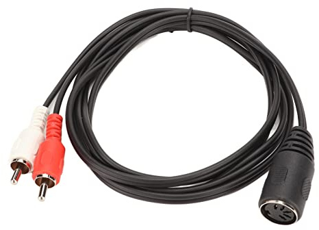 5-polige DIN-Buchse auf 2 Cinch-Stecker, Sound-Adapterkabel für CD-Player, Videorecorder, DVD, 4,9 Fuß