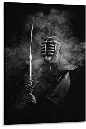 Leinwand Bilder Abstrakte Fechten Sport Fitness Schwarz-Weiß Moderne Deco Gemälde Poster leinwand bilder Wandbild Poster leinwand bilder Wandbild Poster 40x60cm (Ungerahmt)