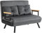 HOMCOM Schlafsofa, Klappbett mit Bettfunktion, Relaxsessel mit Rückenkissen, Polstersofa mit Verstellbarer Rückenlehne, Samtoptik, 102B x 73T x 81H cm, Dunkelgrau