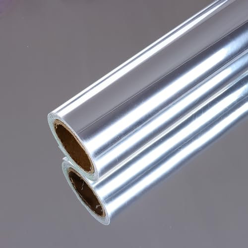 VEELIKE Pellicola Specchio Adesiva Argento Metallo Riflettente Specchi Adesivi da Parete Soggiorno Bagno 40 cm x 300 cm Adesivo Parete Cucina Paraschizzi Carta da Parati Arredo Adesivo per Mobili